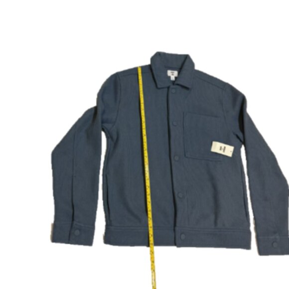 Mode of One Mens Long Sleeve Knit Trucker Jacket Blue Asphalt Size S - Picture 6 of 7